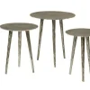 Ronde Bijzettafel Renew Iron set van 3 stuks - Zilver - Loft24.nl