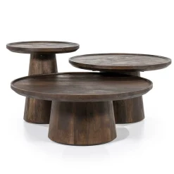 Ronde Bijzettafel Ron Mangohout - Bruin - Loft24.nl