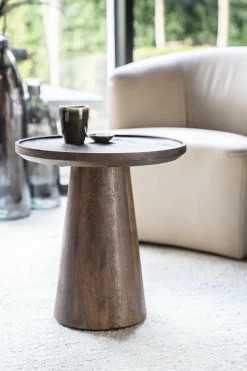 Ronde Bijzettafel Ron Mangohout - Bruin - Loft24.nl