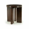 Ronde Bijzettafel TiledUp Keramiek en mangohout 40cm - Loft24.nl