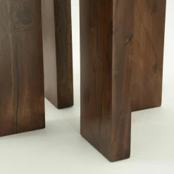Ronde Bijzettafel TiledUp Keramiek en mangohout 40cm - Loft24.nl