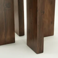 Ronde Bijzettafel TiledUp Keramiek en mangohout 40cm - Loft24.nl