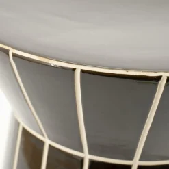 Ronde Bijzettafel TileTastic Aardewerk 38cm - Bruin - Loft24.nl