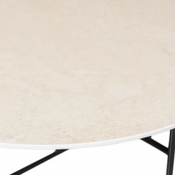 Ronde Bijzettafel Vida Marmer 75 x 75cm Naturel - Loft24.nl