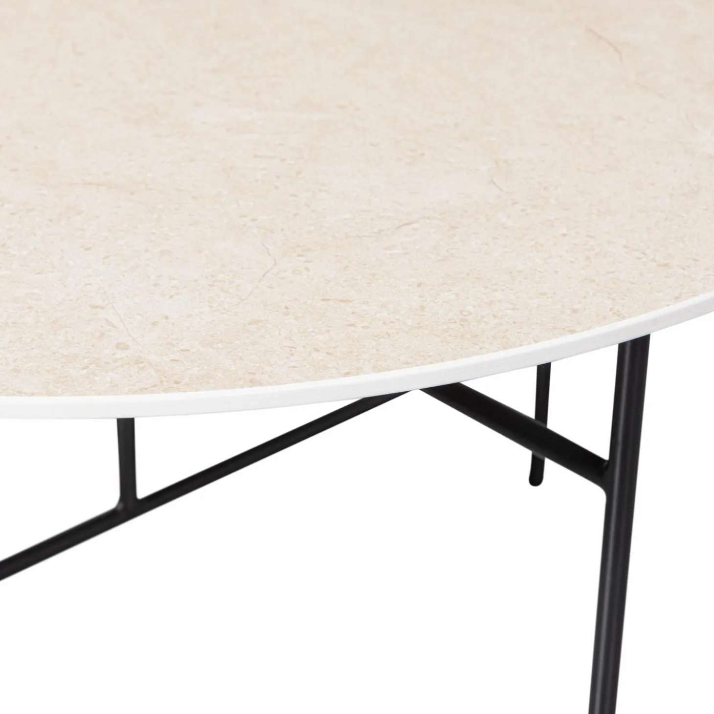 Ronde Bijzettafel Vida Marmer 75 x 75cm Naturel - Loft24.nl