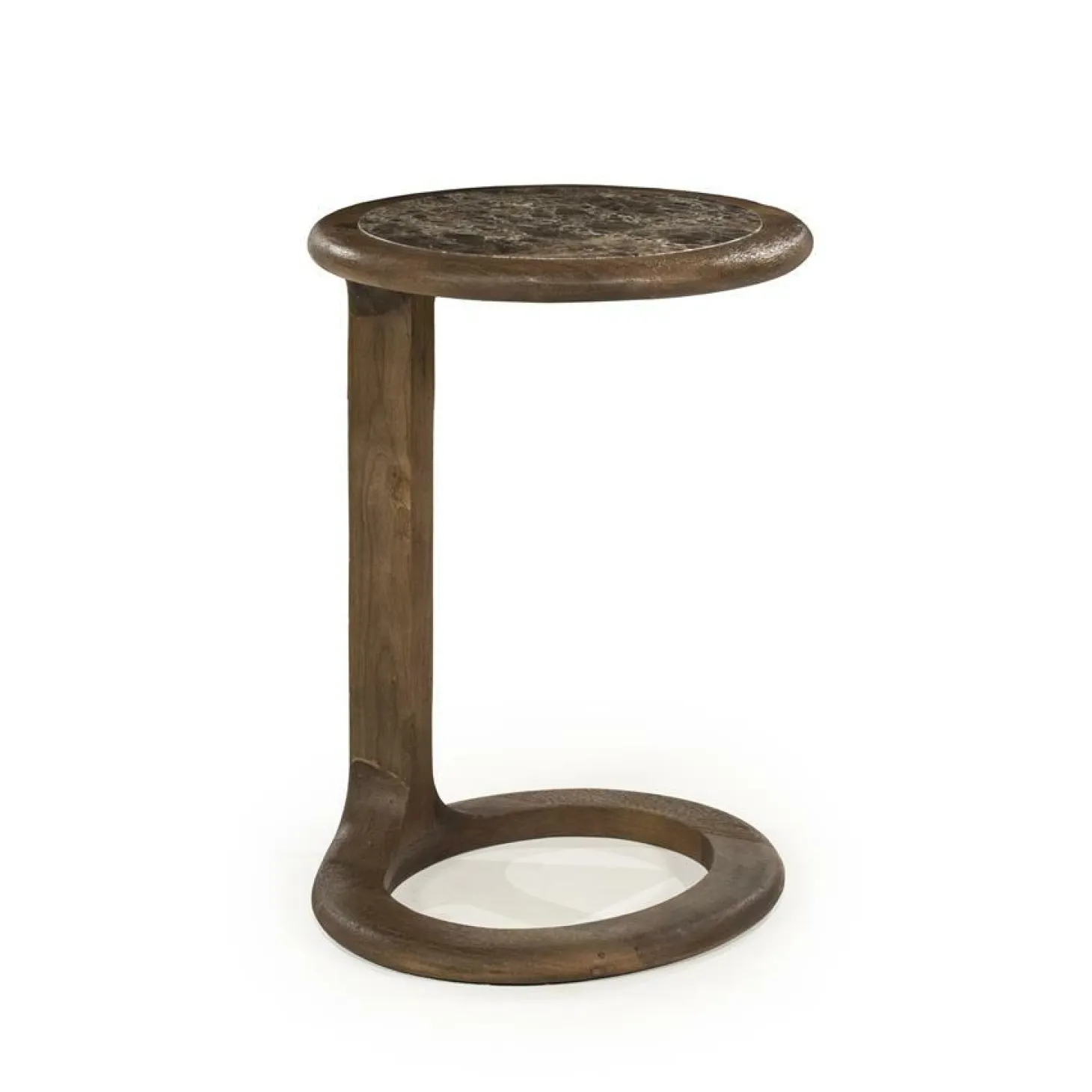 Ronde Bijzettafel Vito Marmer en Mangohout 43 x 37cm - Loft24.nl