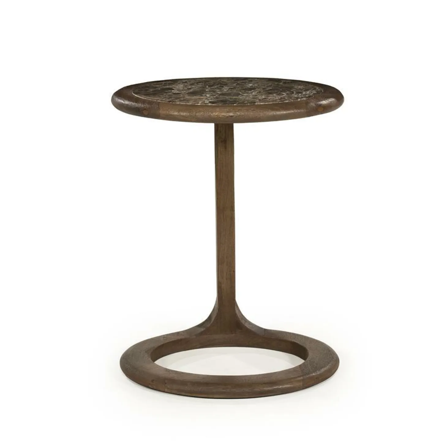 Ronde Bijzettafel Vito Marmer en Mangohout 43 x 37cm - Loft24.nl