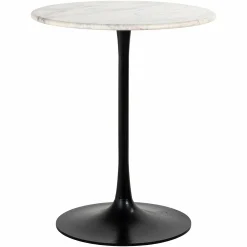 Ronde Bistrotafel Carlten Marmer Ø65 cm - Wit - Loft24.nl