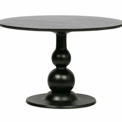 Ronde Eettafel Blanco Mangohout, 120cm, kleur Diep Zwart - Loft24.nl
