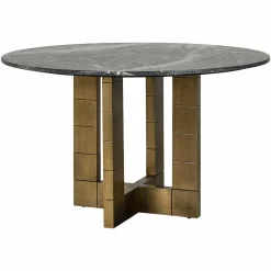 Ronde Eettafel Collada Marmer Ø130 cm - Zwart - Loft24.nl