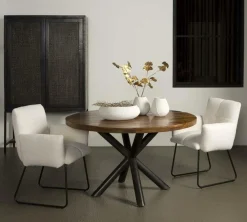 Ronde Eettafel Selva Mangohout - ø130cm Naturel - Loft24.nl