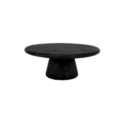 Ronde Salontafel Asti Mangohout 90cm kleur Zwart - Loft24.nl