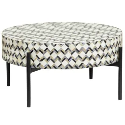 Ronde Salontafel Brendola Bone inlay 60 x 60 cm - Loft24.nl