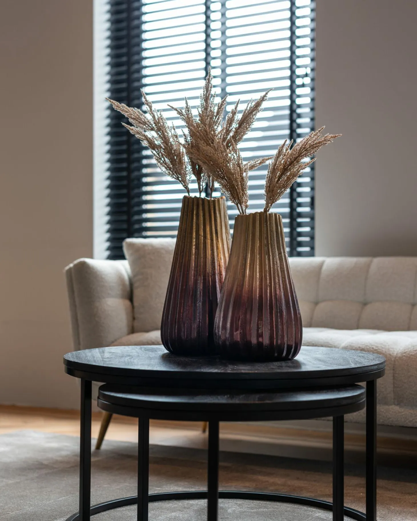 Ronde Salontafel Catana Set van 2 stuks - Zwart - Loft24.nl