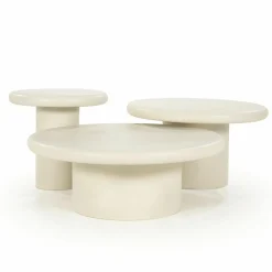 Ronde Salontafel Jade Magnesium oxide 80cm - Loft24.nl