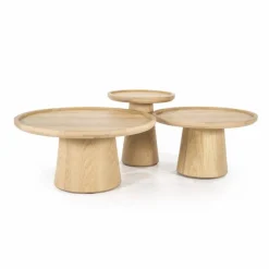 Ronde Salontafel Leia Eikenhout 66cm - Naturel - Loft24.nl