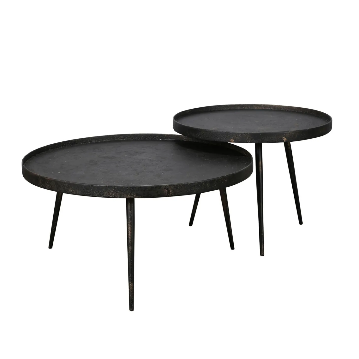 Ronde Salontafel Metallic Metaal set van 2 stuks - Loft24.nl