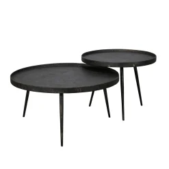 Ronde Salontafel Metallic Metaal set van 2 stuks - Loft24.nl