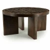 Ronde Salontafel TiledUp Keramiek en mangohout 70cm - Loft24.nl