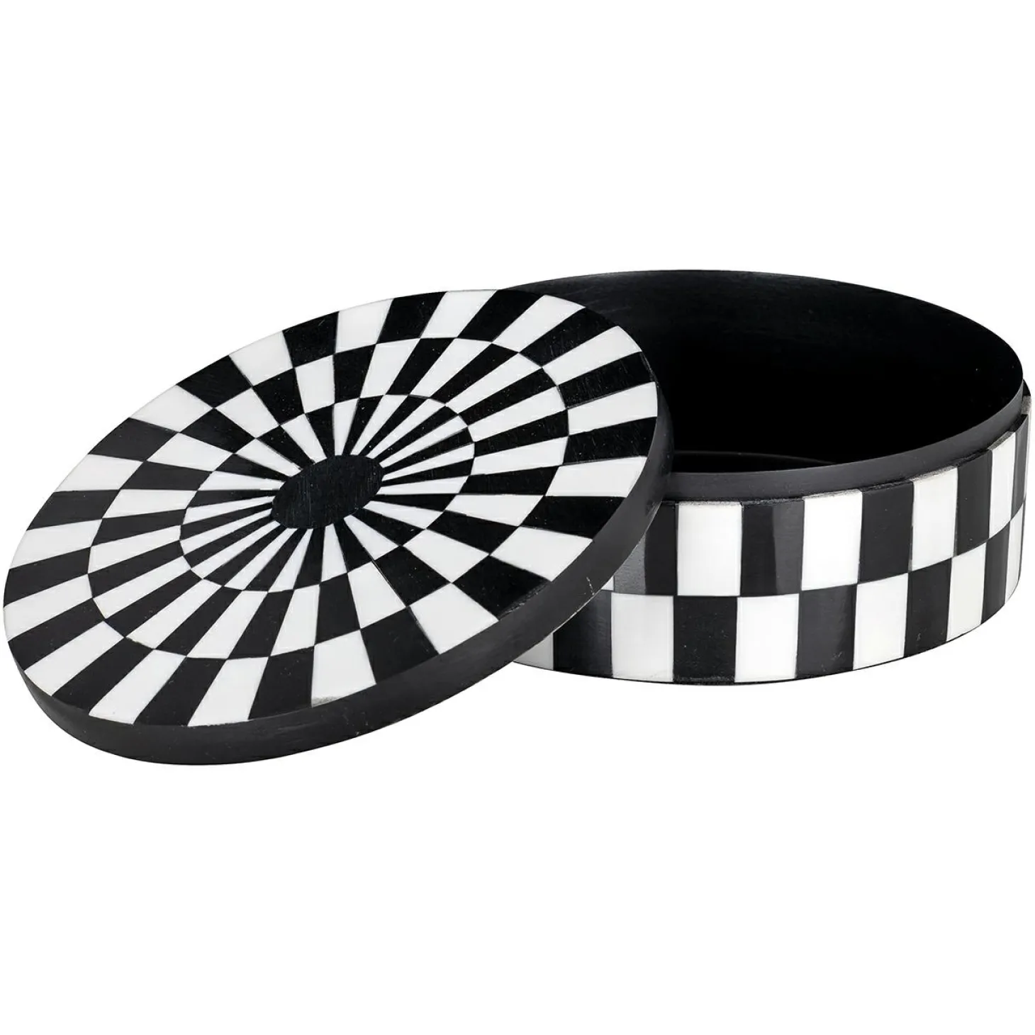 Rond Opbergdoosje Nore Ø15cm kleur Zwart/Wit - Loft24.nl