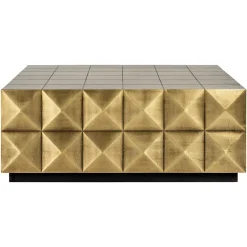 Salontafel Collada met glasplaat 90 cm - Goud - Loft24.nl