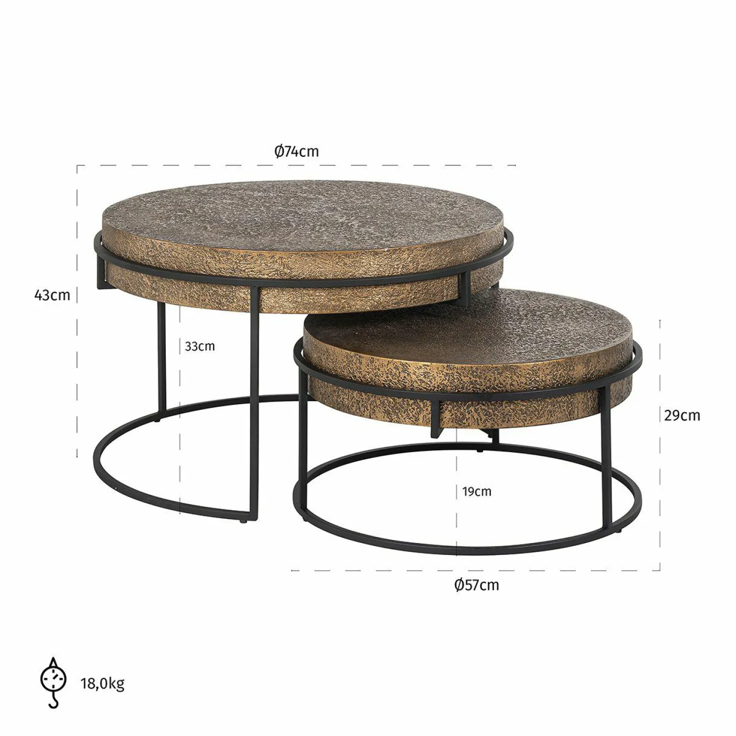 Salontafel Derby - Set van 2 stuks - Loft24.nl