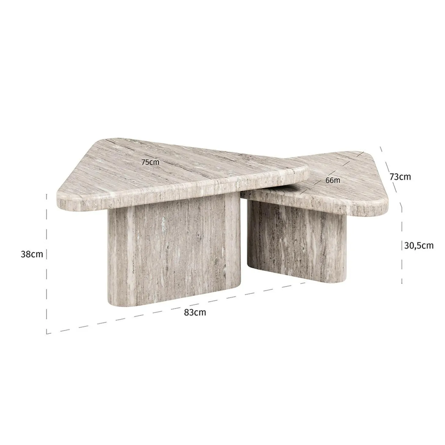 Salontafel Dwayne Marmer - Set van 2 stuks - Loft24.nl