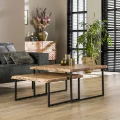 Salontafel Edge set van 2 stuks Acaciahout - Loft24.nl