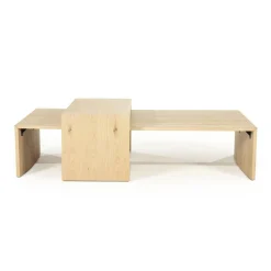 Salontafel Flo Eikenfineer Set van 2 stuks - Naturel - Loft24.nl