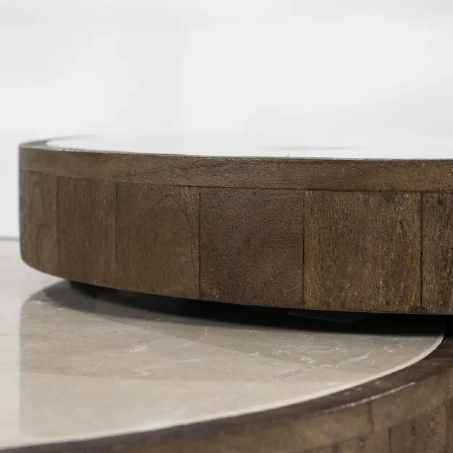 Salontafel Hazel Mangohout en Marmer Set van 2 stuks - Loft24.nl