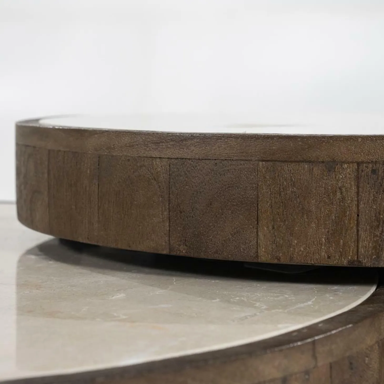 Salontafel Hazel Mangohout en Marmer Set van 2 stuks - Loft24.nl