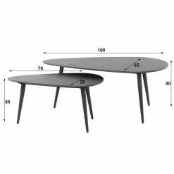 Salontafel Karen - Set van 2 stuks - Loft24.nl