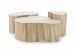 Salontafel Kira Small Mangohout en Marmer - Loft24.nl