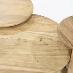 Salontafel Leoti Acaciahout - Naturel 80cm - Loft24.nl
