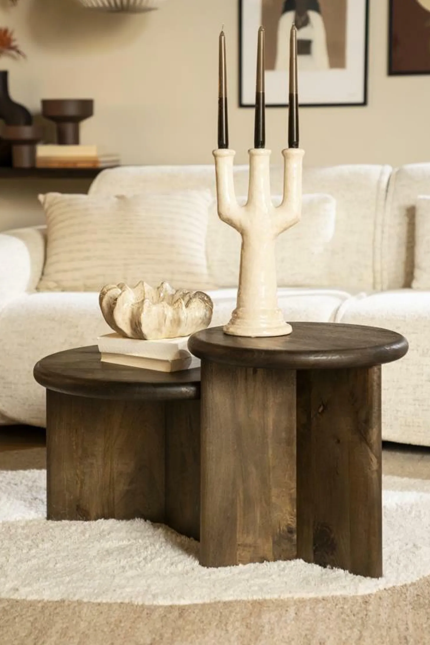 Salontafel Leoti Mangohout - Bruin 60cm - Loft24.nl