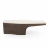 Salontafel Luna Mangohout en Travertin 128 x 63cm - Loft24.nl