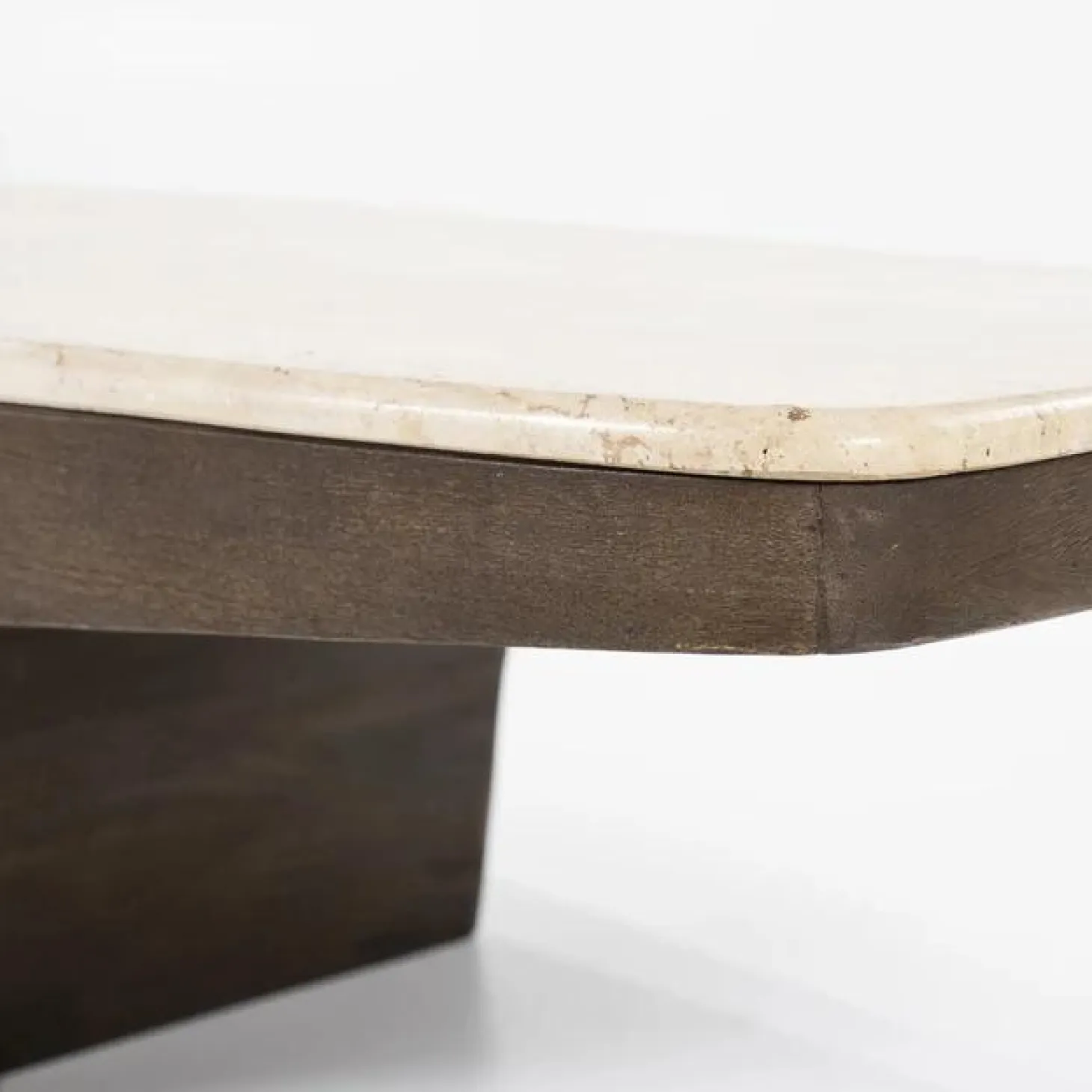 Salontafel Luna Mangohout en Travertin 128 x 63cm - Loft24.nl