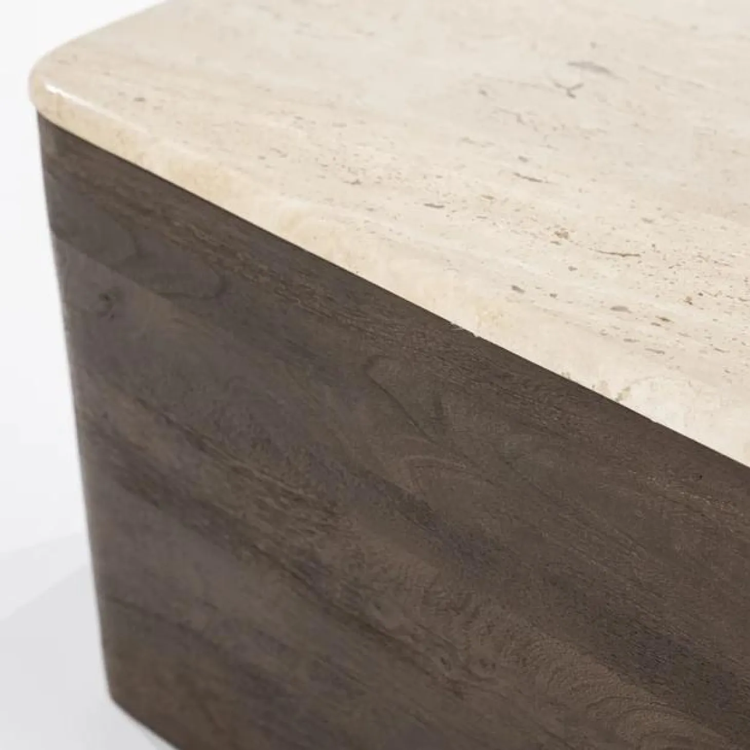 Salontafel Luna Mangohout en Travertin 128 x 63cm - Loft24.nl