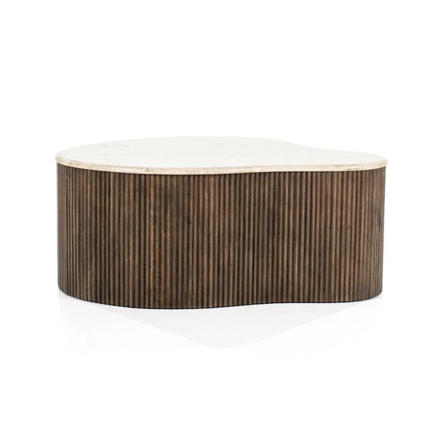 Salontafel Mari Mangohout en Travertin 83 x 72 cm - Loft24.nl