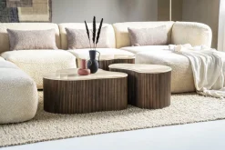 Salontafel Mari Mangohout en Travertin 83 x 72 cm - Loft24.nl