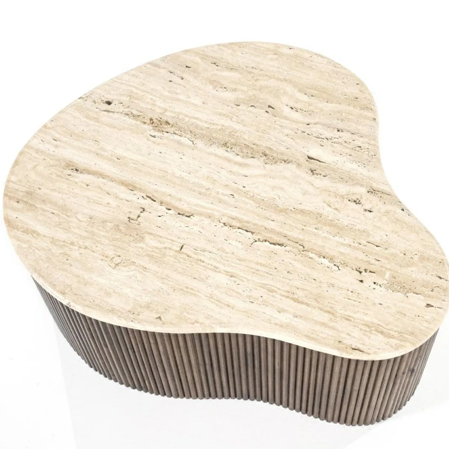Salontafel Mari Mangohout en Travertin 83 x 72 cm - Loft24.nl