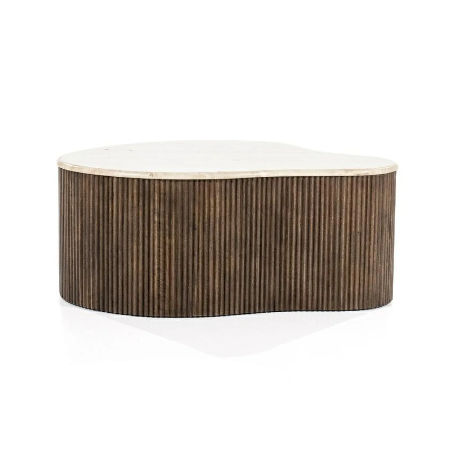 Salontafel Mari Mangohout en Travertin 83 x 72 cm - Loft24.nl