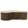 Salontafel Mari Mangohout en Travertin 129 x 84 cm - Loft24.nl