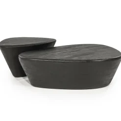 Salontafel Mila Mangohout Zwart - 70x53cm - Loft24.nl