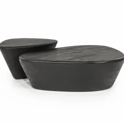 Salontafel Mila Mangohout Zwart - 70x53cm - Loft24.nl