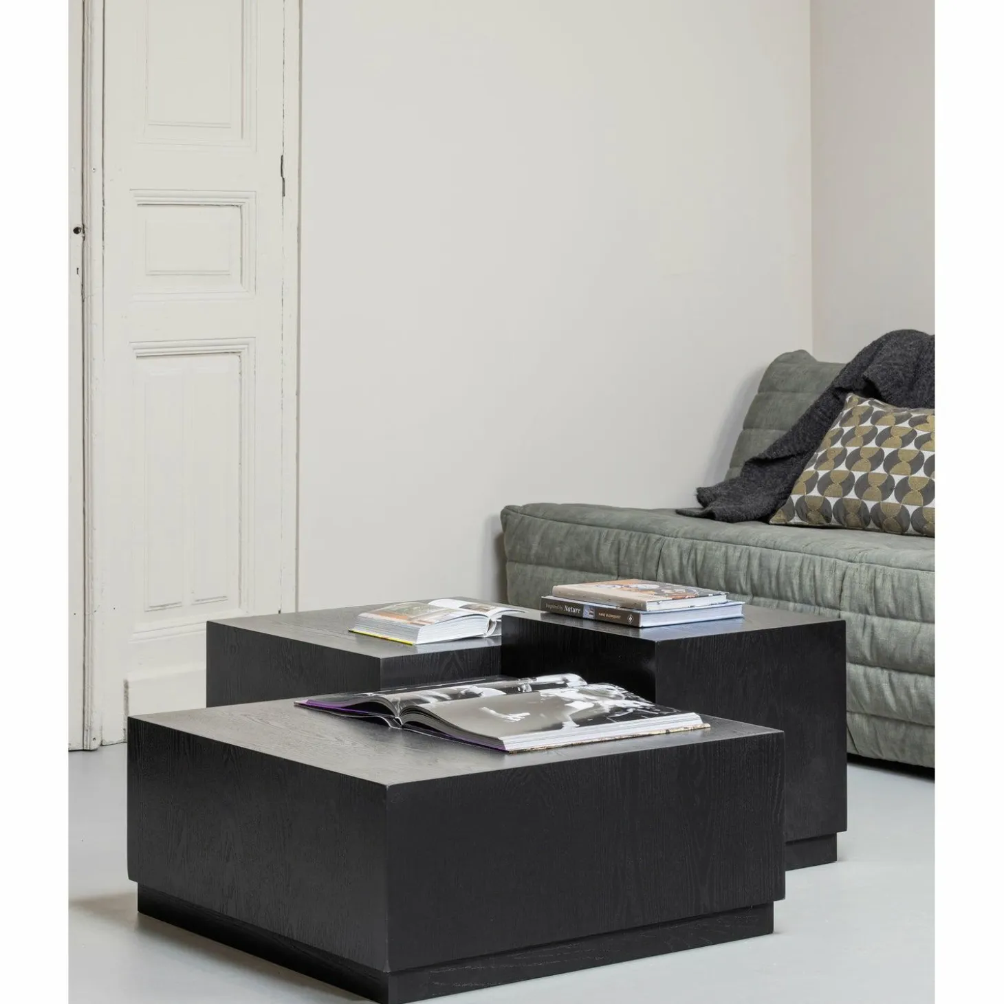 Salontafel Pim Essen Set van 3 stuks zwart - Loft24.nl
