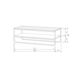 Salontafel Rikkie Mangohout 120 x 51cm - Loft24.nl