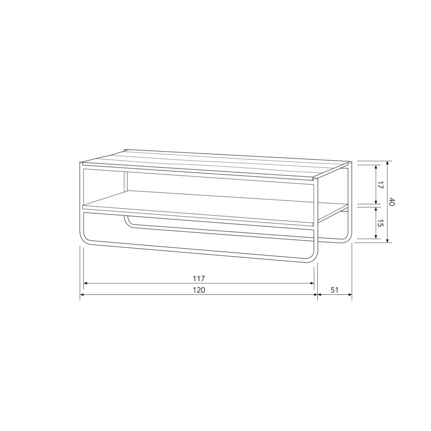 Salontafel Rikkie Mangohout 120 x 51cm - Loft24.nl