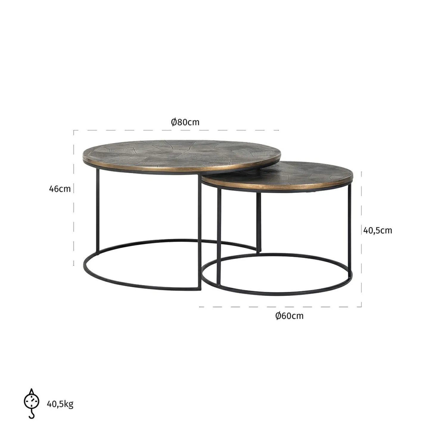 Salontafel Tulum - Set van 2 stuks - Loft24.nl