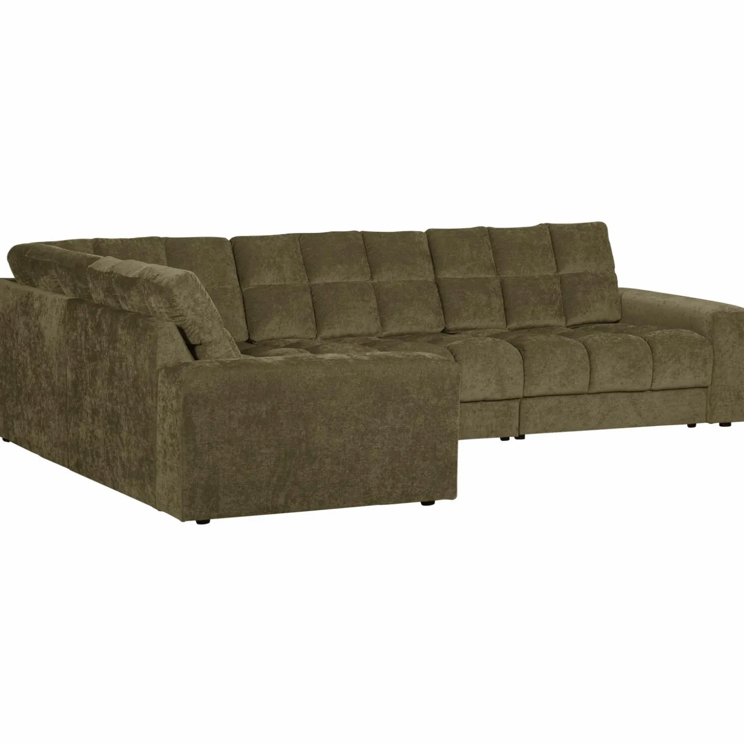 Second date hoekbank links vintage groen - Loft24.nl